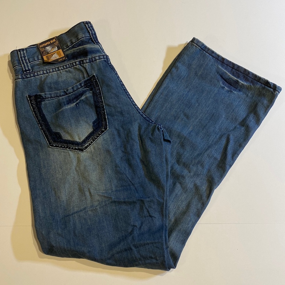 Flypaper Blue SZ 30 x 32 Bootcut Denim Blue Jeans New D30
